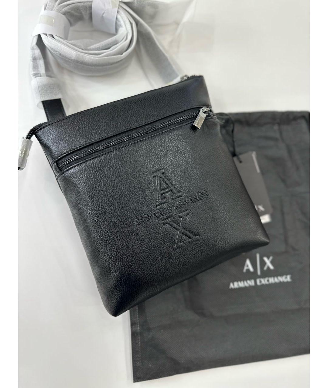ARMANI EXCHANGE Черная сумка на плечо из искусственной кожи, фото 4
