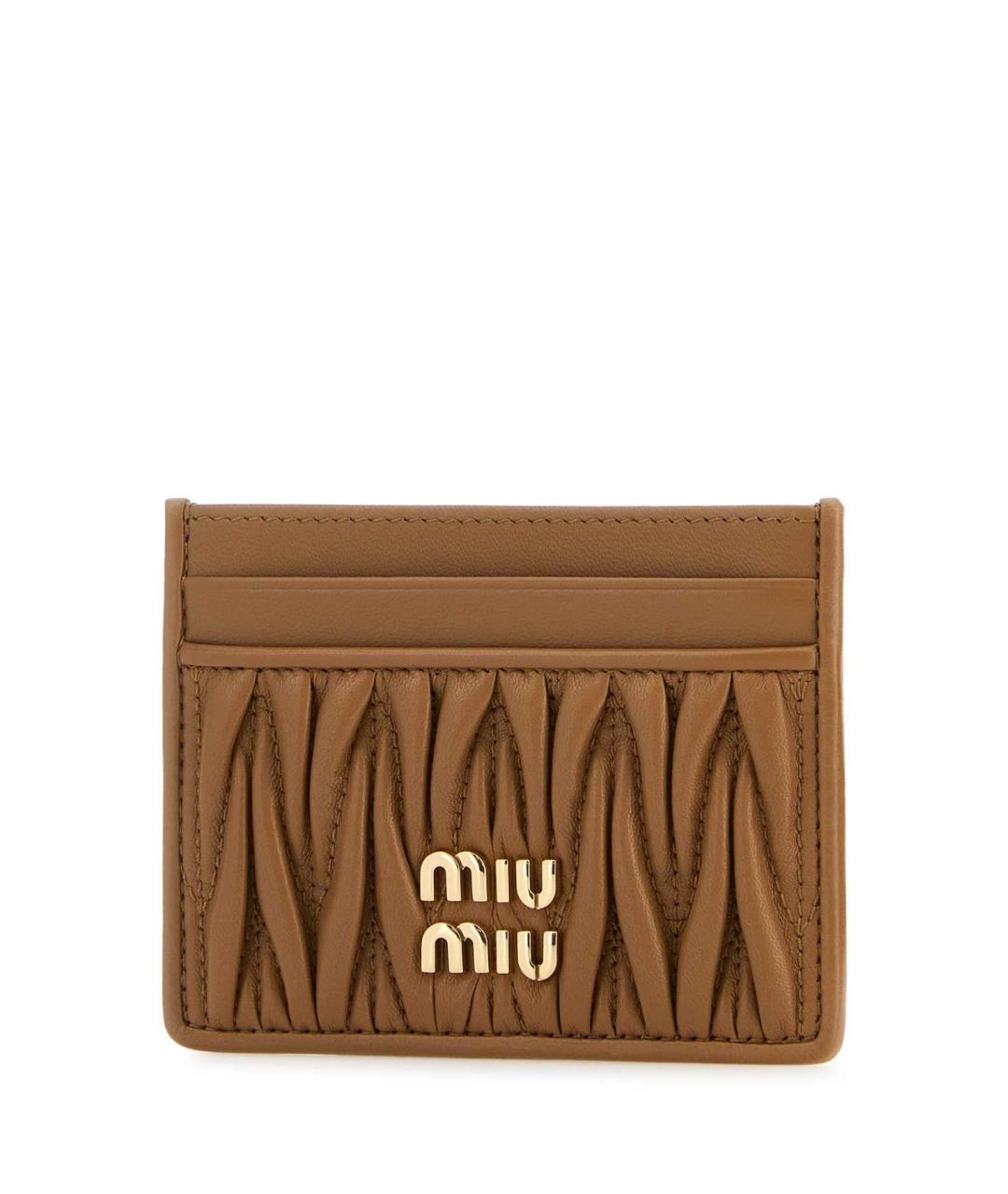 MIU MIU Бежевый кожаный кошелек, фото 2