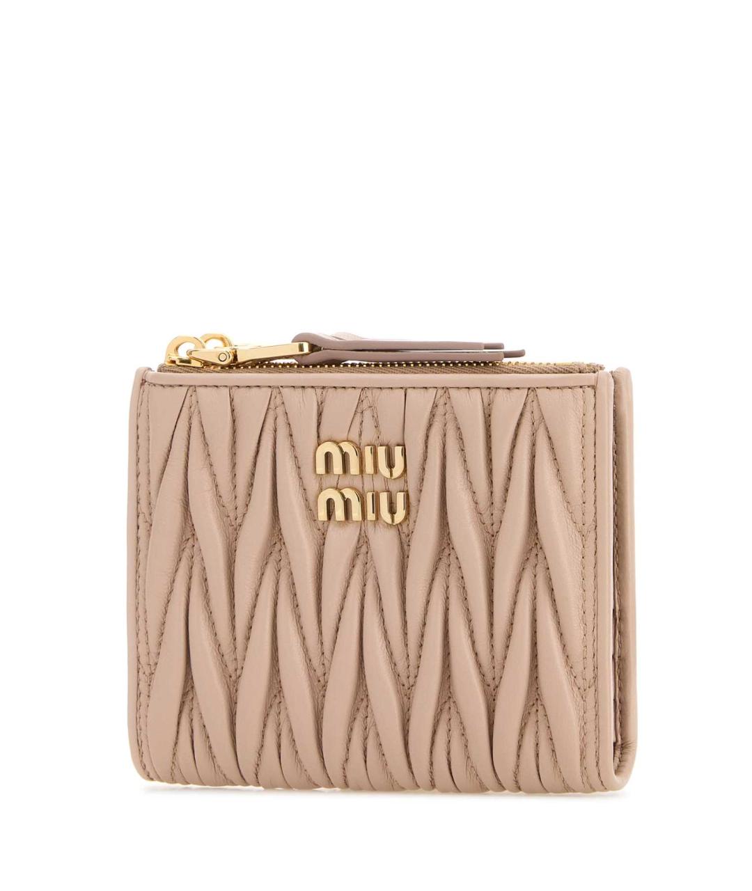 MIU MIU Розовый кожаный кошелек, фото 2