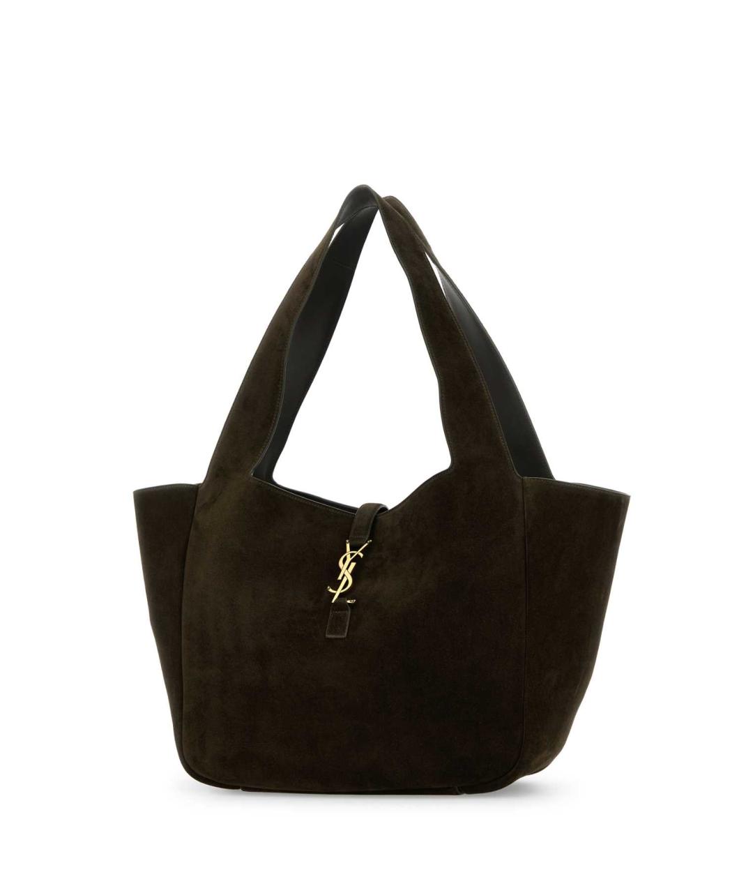 SAINT LAURENT Зеленая замшевая сумка тоут, фото 2