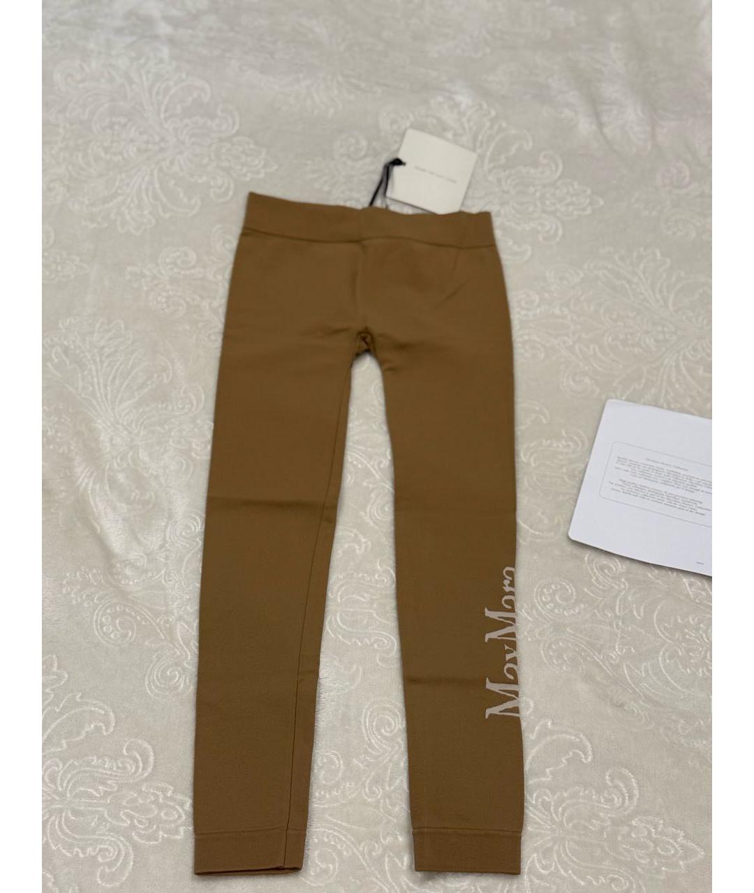 MAX MARA Бежевые полиамидовые леггинсы и велосипедки, фото 3