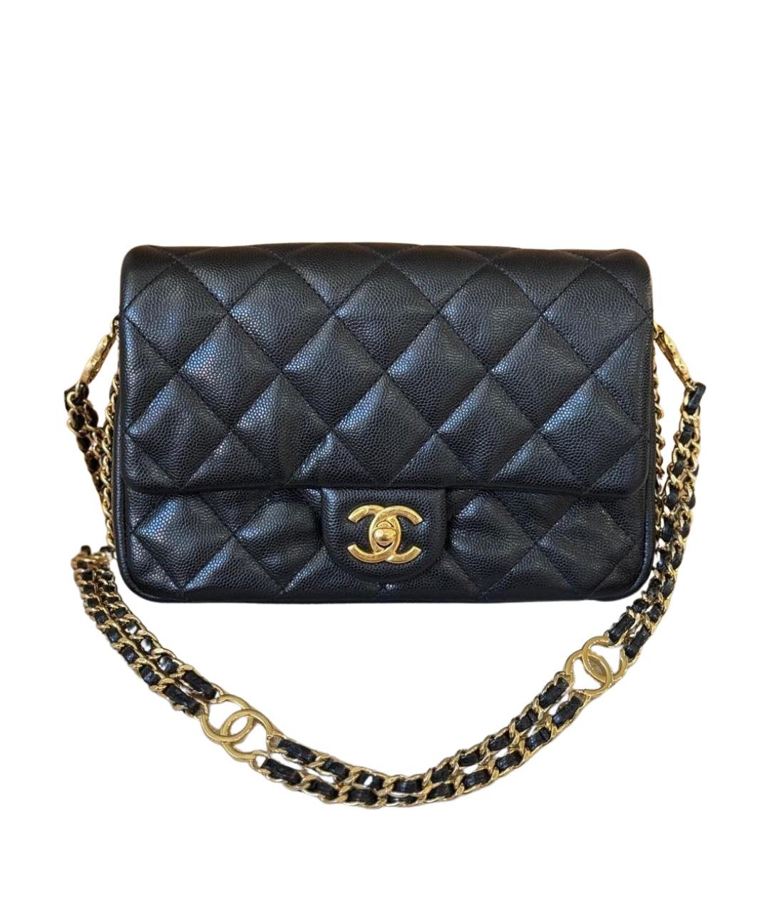 CHANEL Черная кожаная сумка через плечо, фото 1