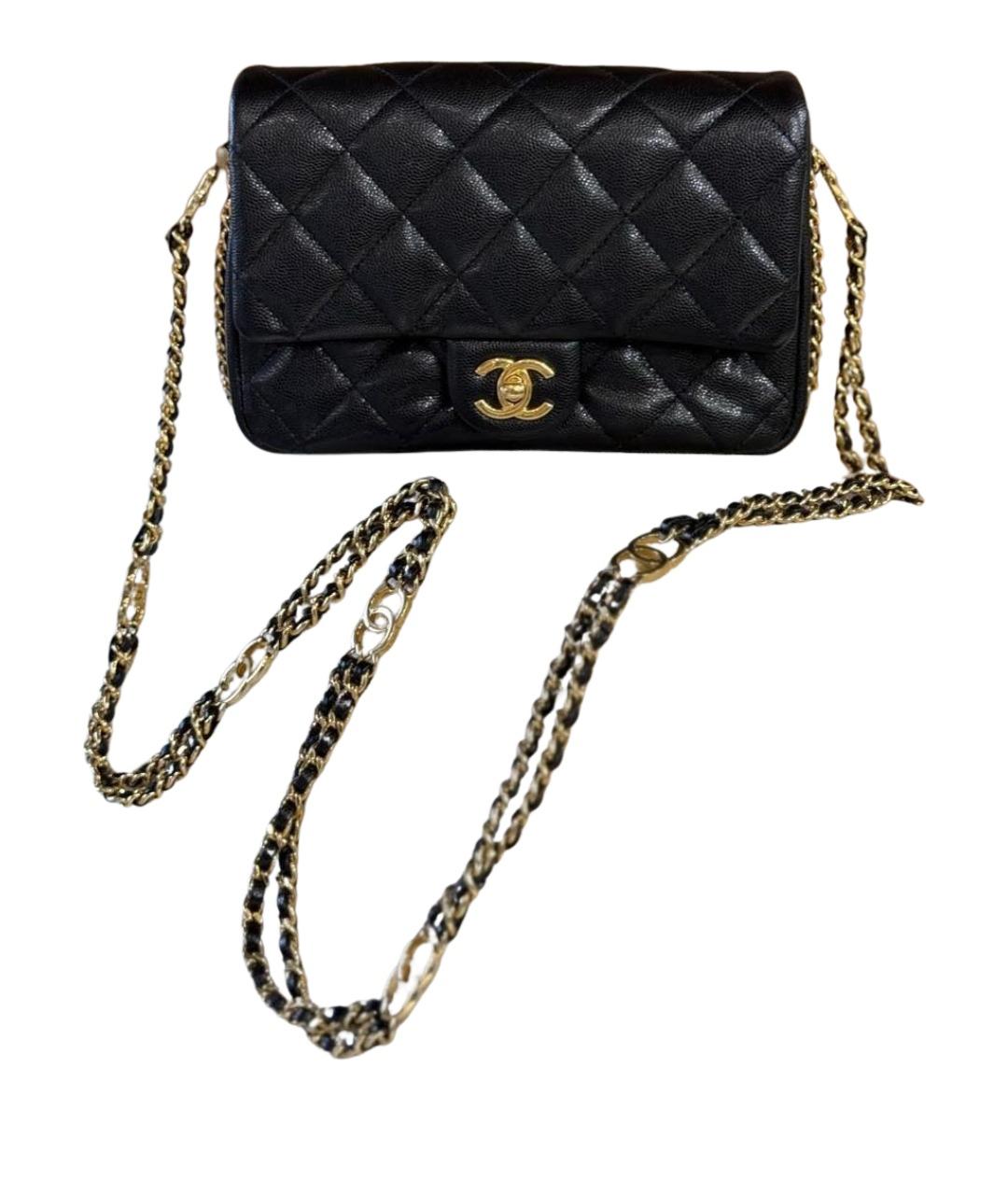 CHANEL Черная кожаная сумка через плечо, фото 2