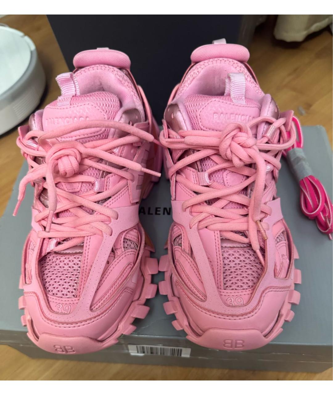 BALENCIAGA Розовые текстильные кроссовки, фото 6