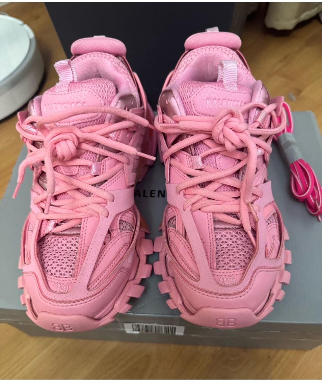 BALENCIAGA Розовые текстильные кроссовки, фото 2