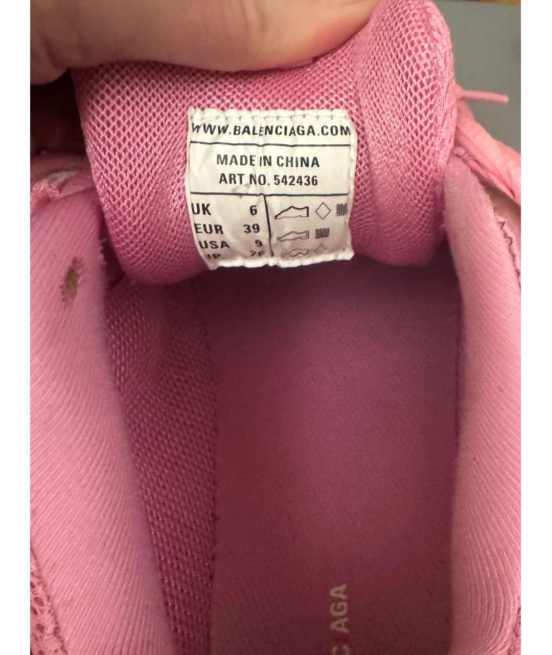 BALENCIAGA Розовые текстильные кроссовки, фото 5