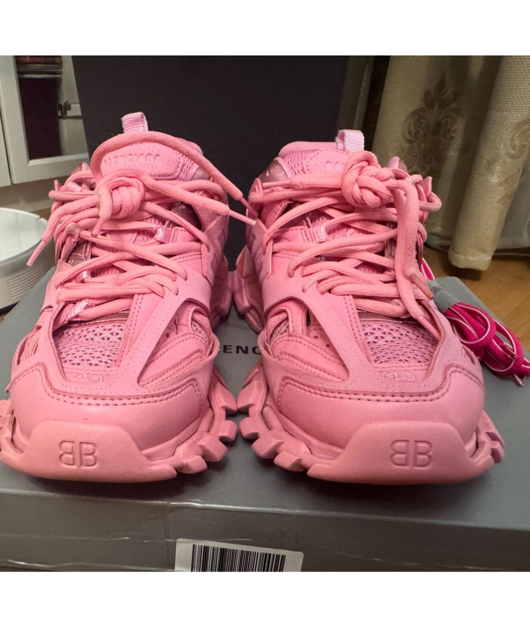 BALENCIAGA Розовые текстильные кроссовки, фото 4