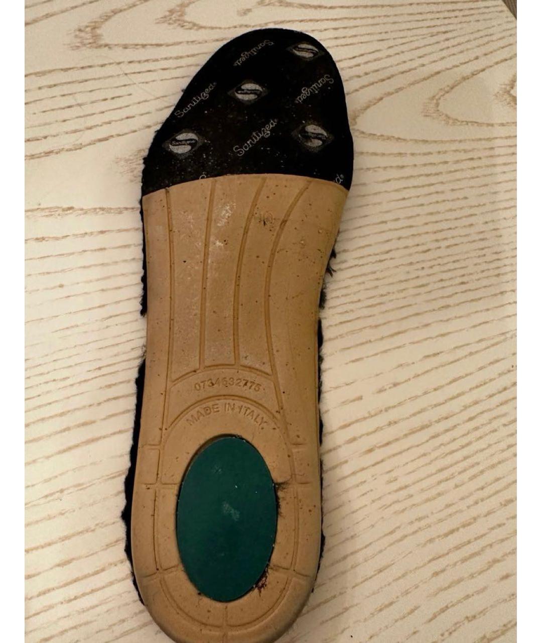 SANTONI Черные кожаные низкие кроссовки / кеды, фото 4