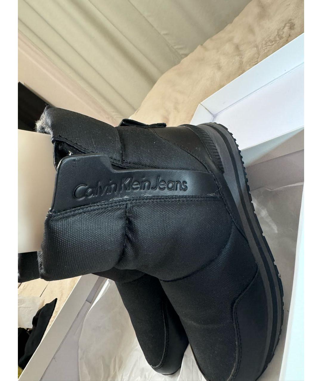 CALVIN KLEIN Черные текстильные ботинки, фото 2