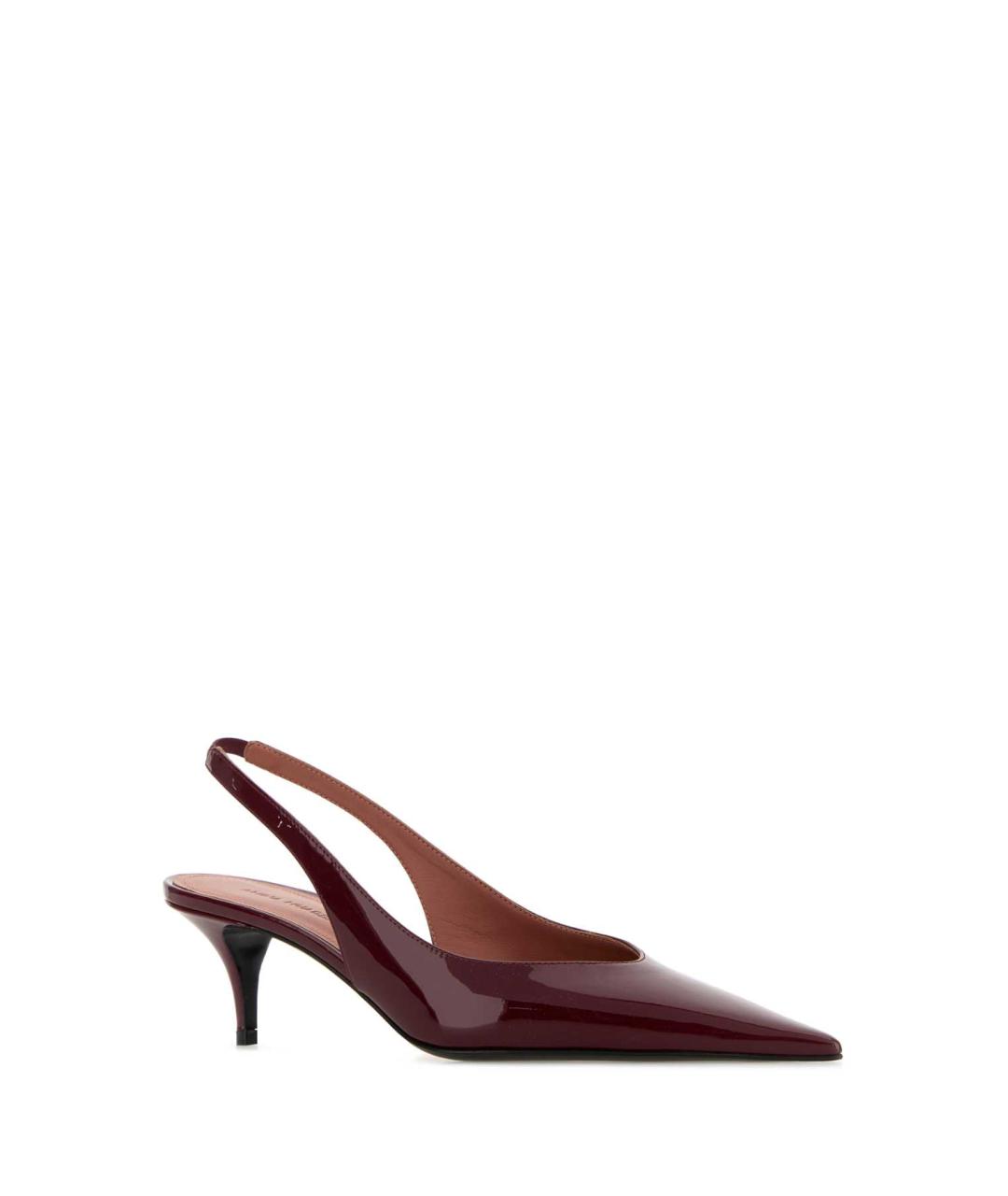 Amina Muaddi Бордовые кожаные туфли, фото 2