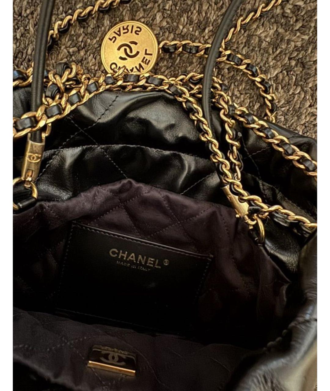 CHANEL Черная кожаная сумка через плечо, фото 4