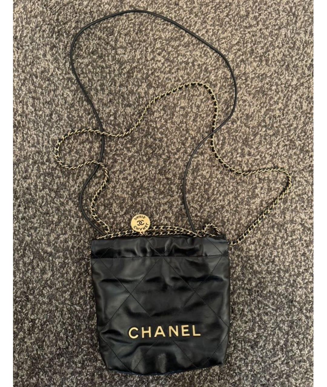 CHANEL Черная кожаная сумка через плечо, фото 8