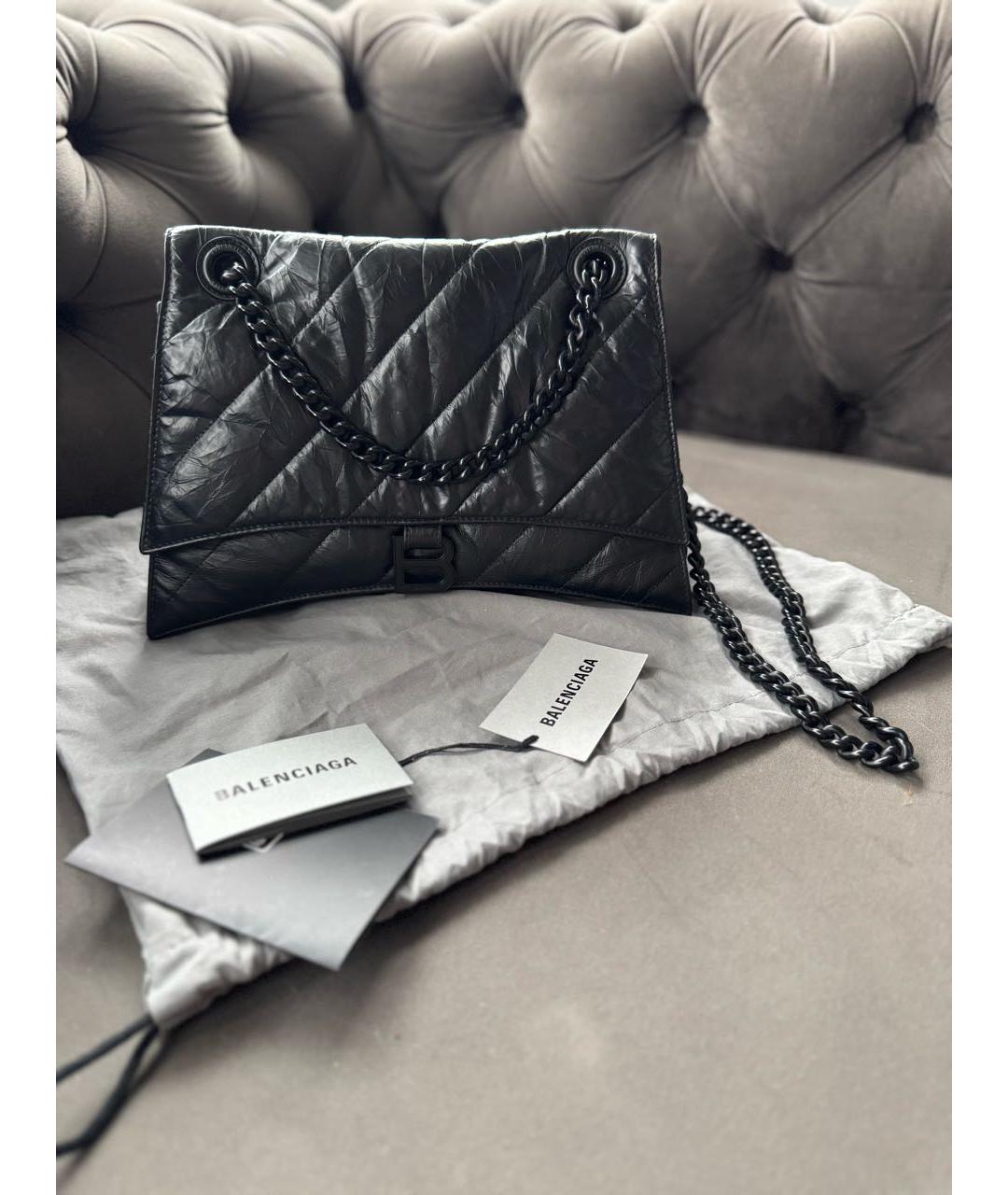 BALENCIAGA Черная кожаная сумка через плечо, фото 2