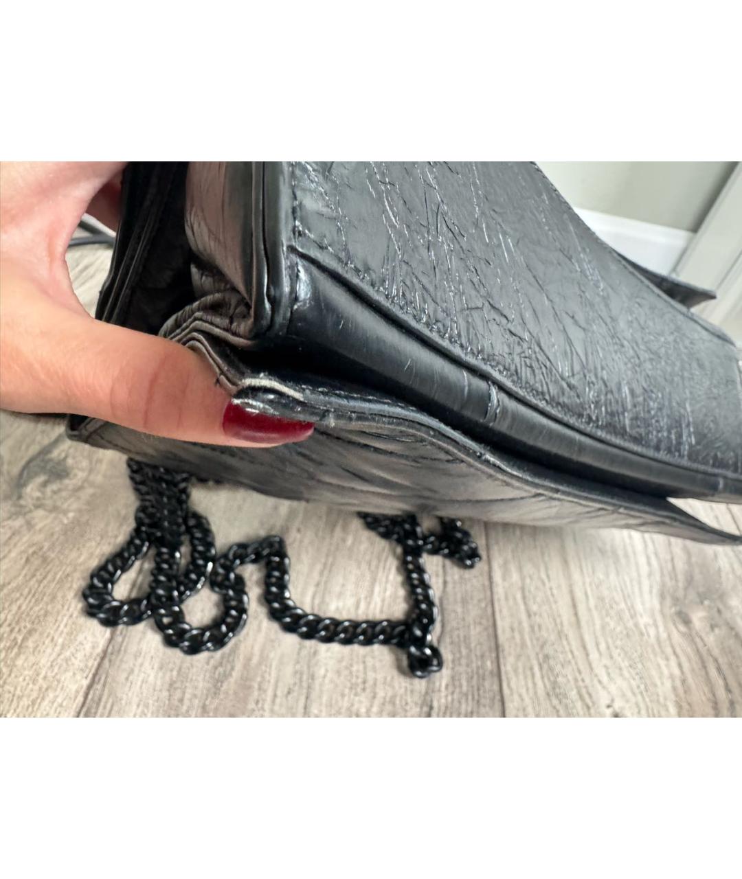 BALENCIAGA Черная кожаная сумка через плечо, фото 8