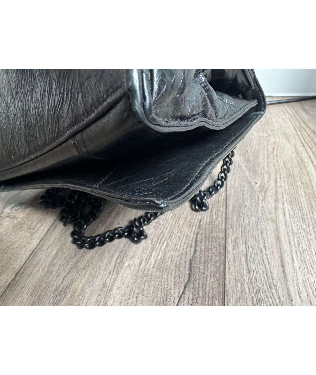 BALENCIAGA Черная кожаная сумка через плечо, фото 7