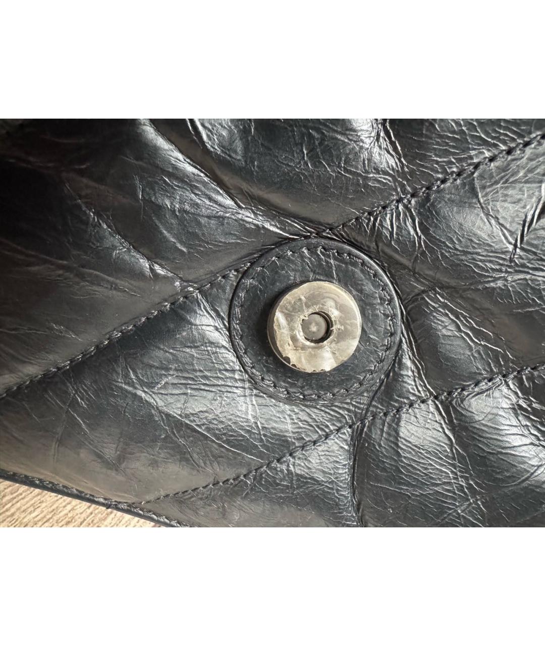 BALENCIAGA Черная кожаная сумка через плечо, фото 6