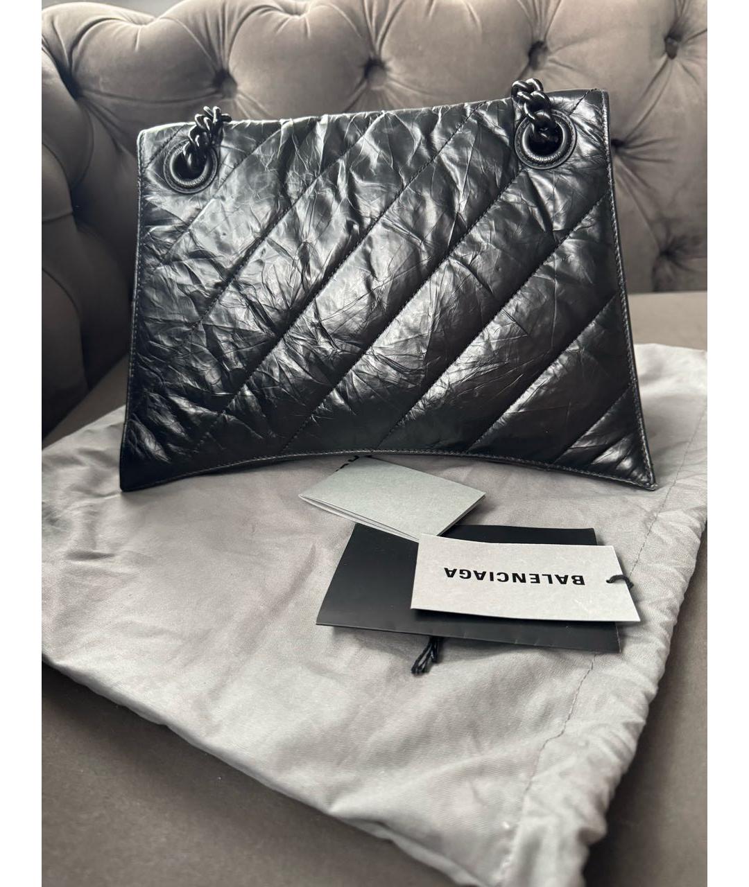 BALENCIAGA Черная кожаная сумка через плечо, фото 3