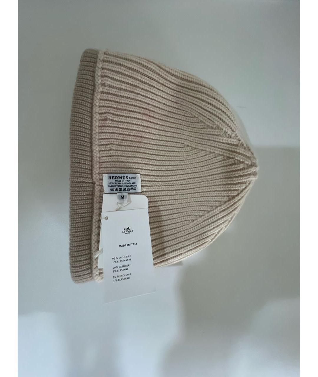 HERMES Бежевая кашемировая шапка, фото 3