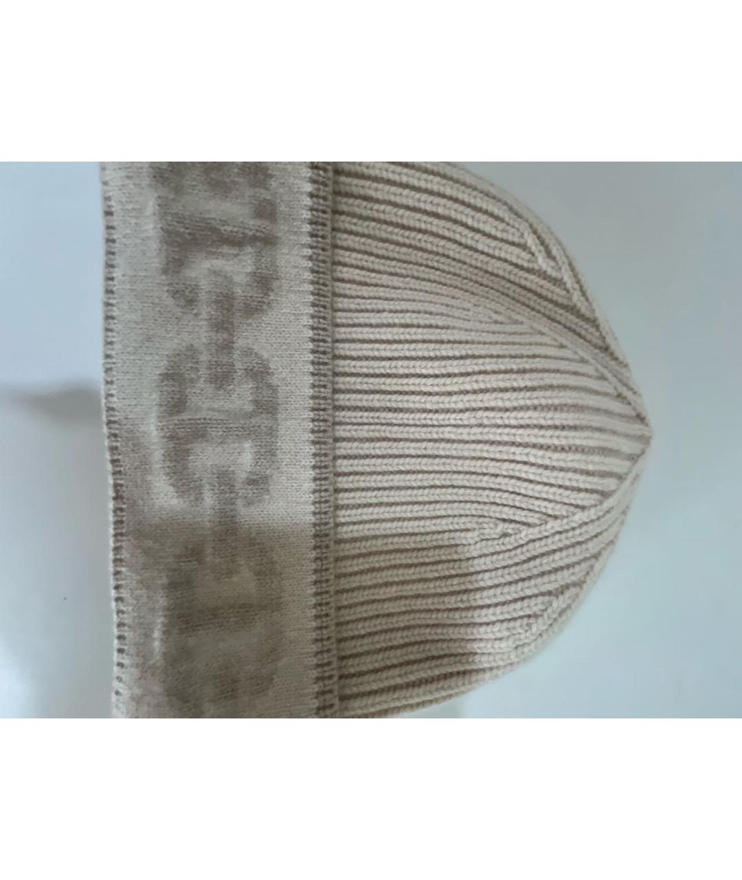 HERMES Бежевая кашемировая шапка, фото 5