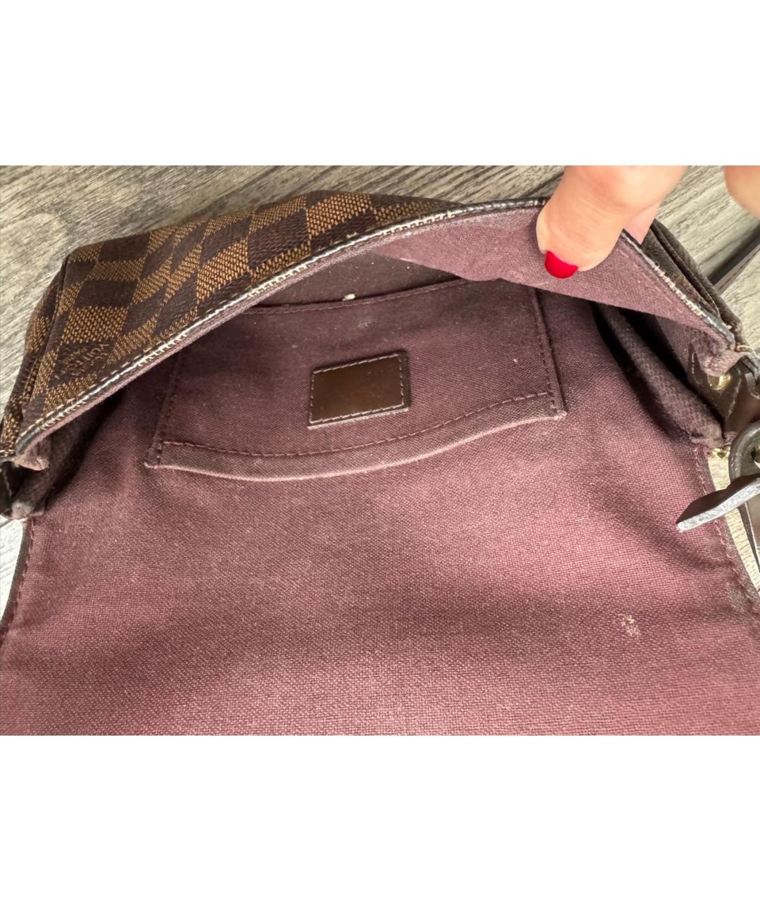 LOUIS VUITTON Коричневая кожаная сумка через плечо, фото 4