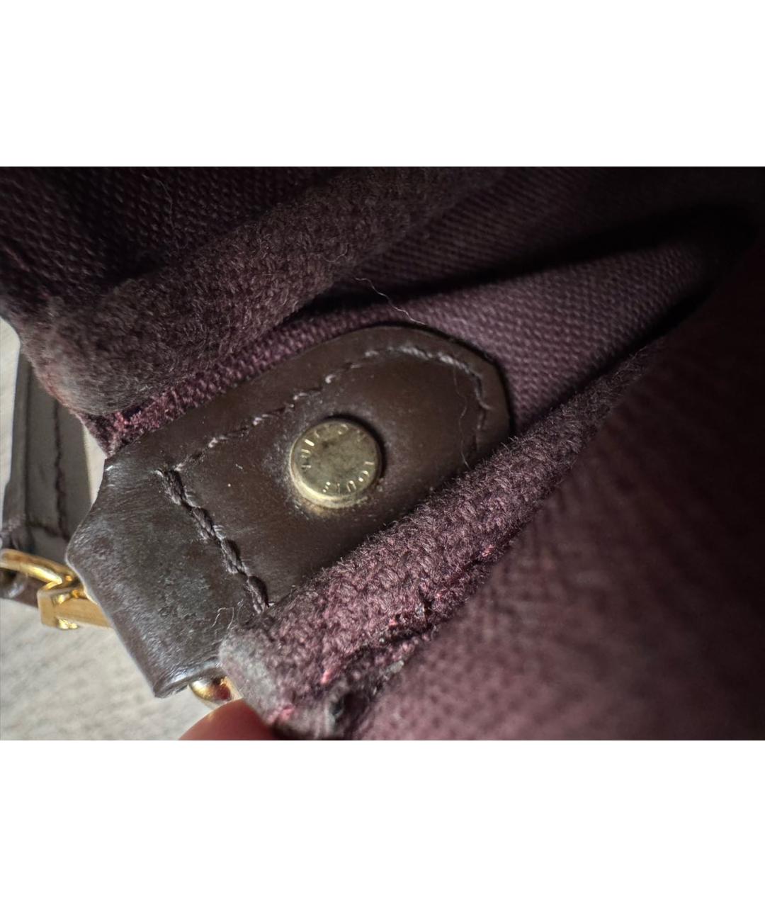 LOUIS VUITTON Коричневая кожаная сумка через плечо, фото 6