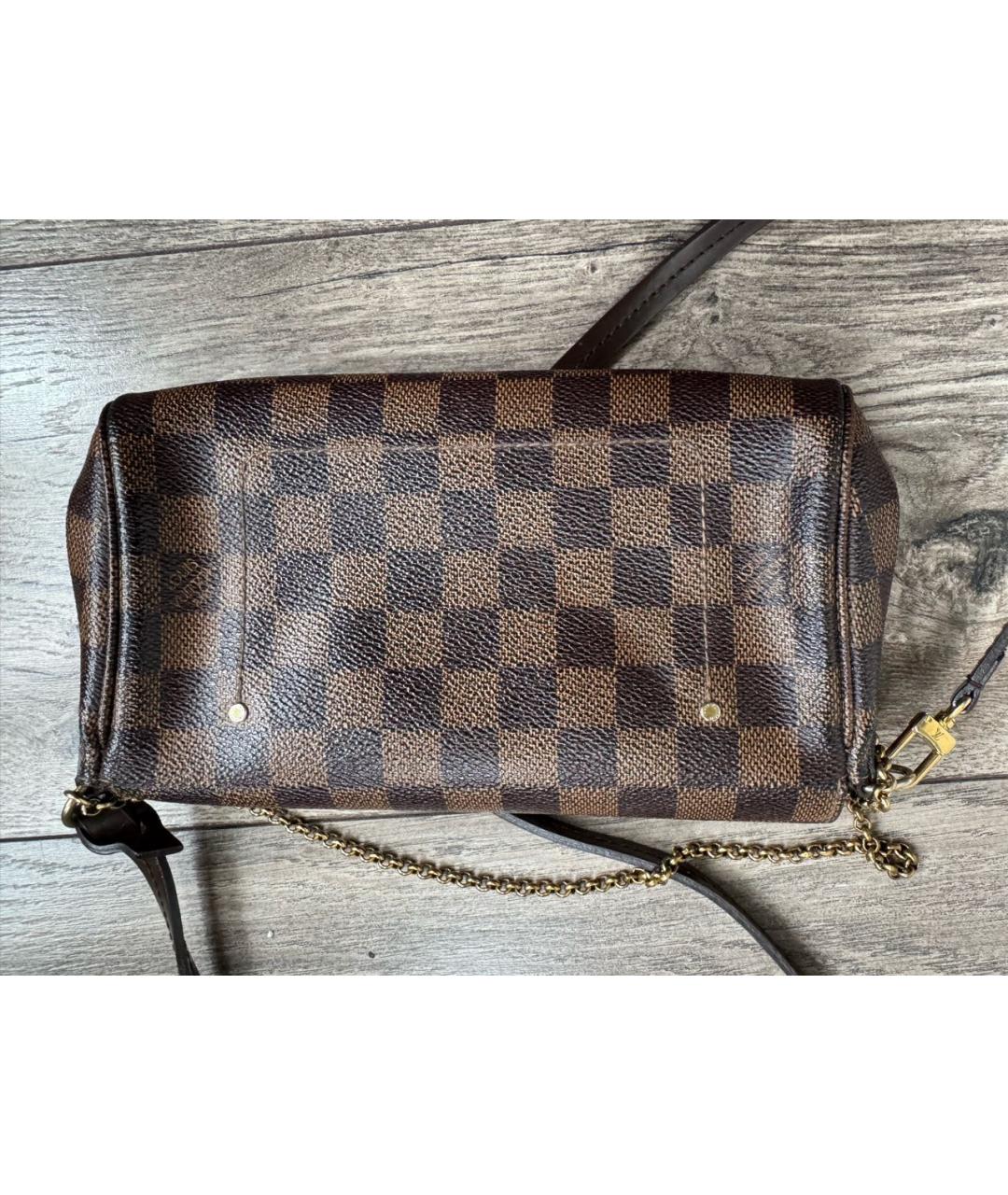 LOUIS VUITTON Коричневая кожаная сумка через плечо, фото 3