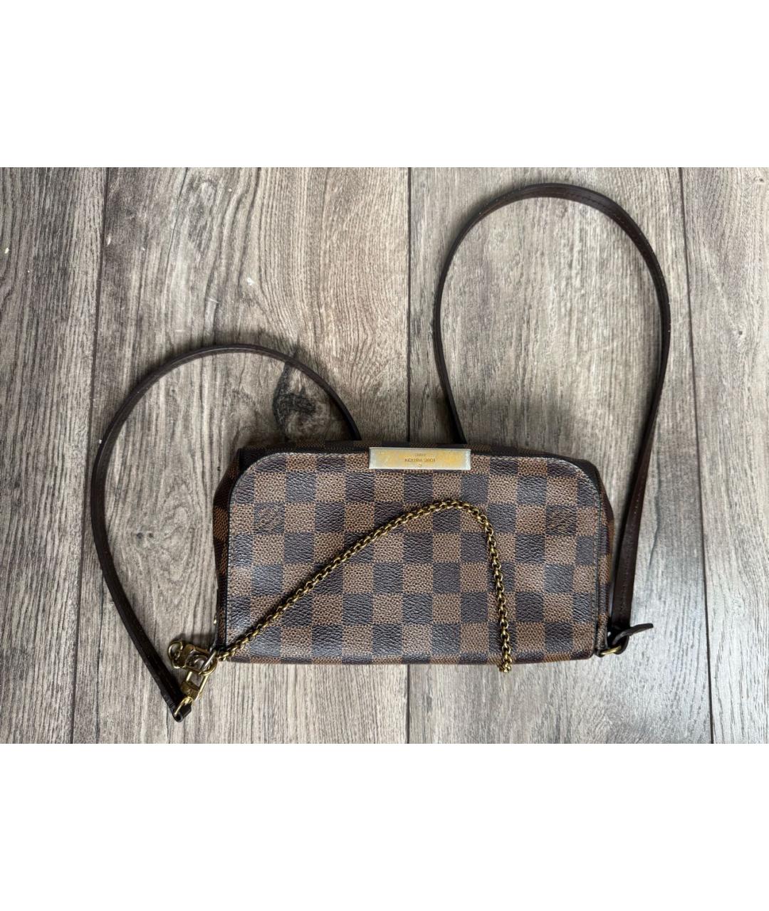 LOUIS VUITTON Коричневая кожаная сумка через плечо, фото 7