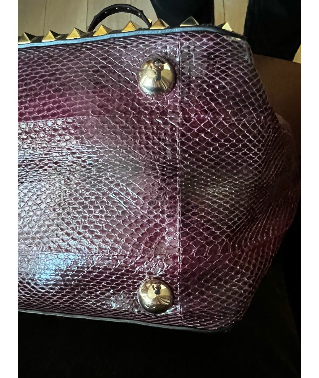 VALENTINO Бордовая сумка тоут из экзотической кожи, фото 6