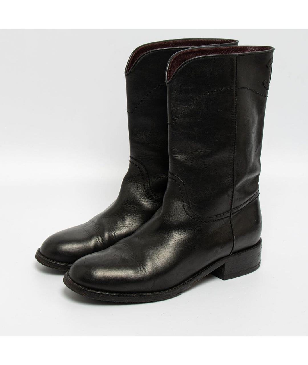 CHANEL Черные кожаные полусапоги, фото 3