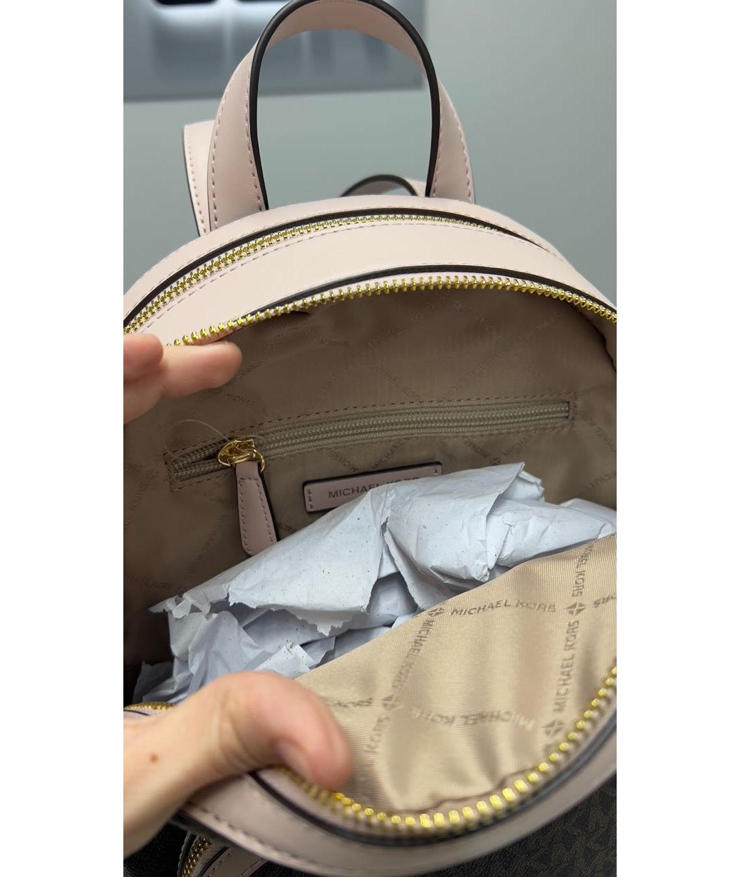 MICHAEL KORS Розовый кожаный рюкзак, фото 4