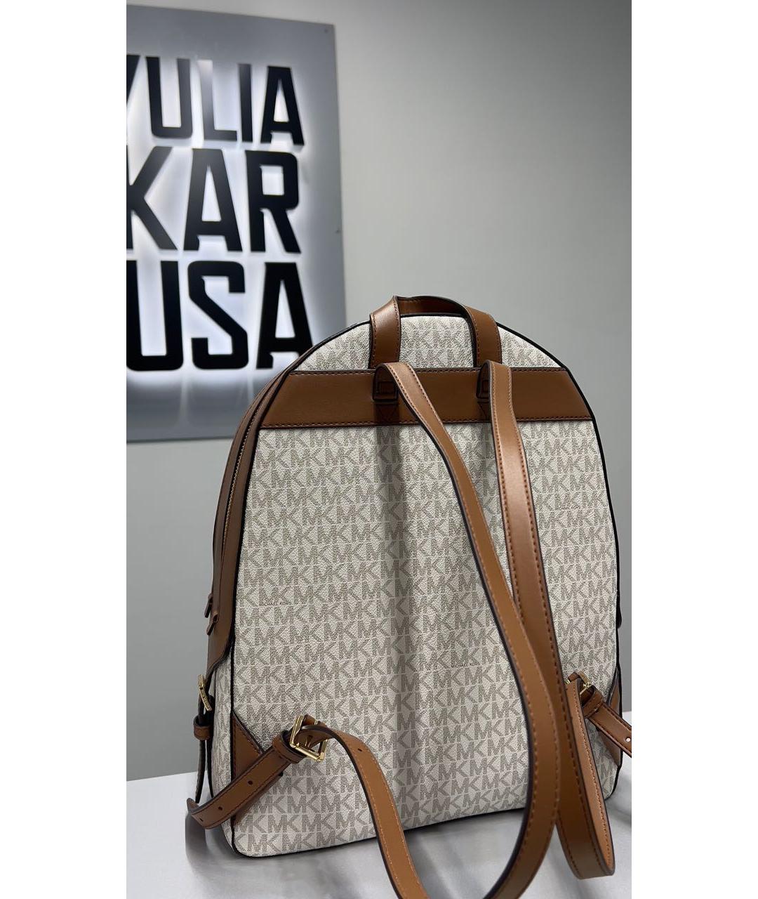 MICHAEL KORS Бежевый кожаный рюкзак, фото 3