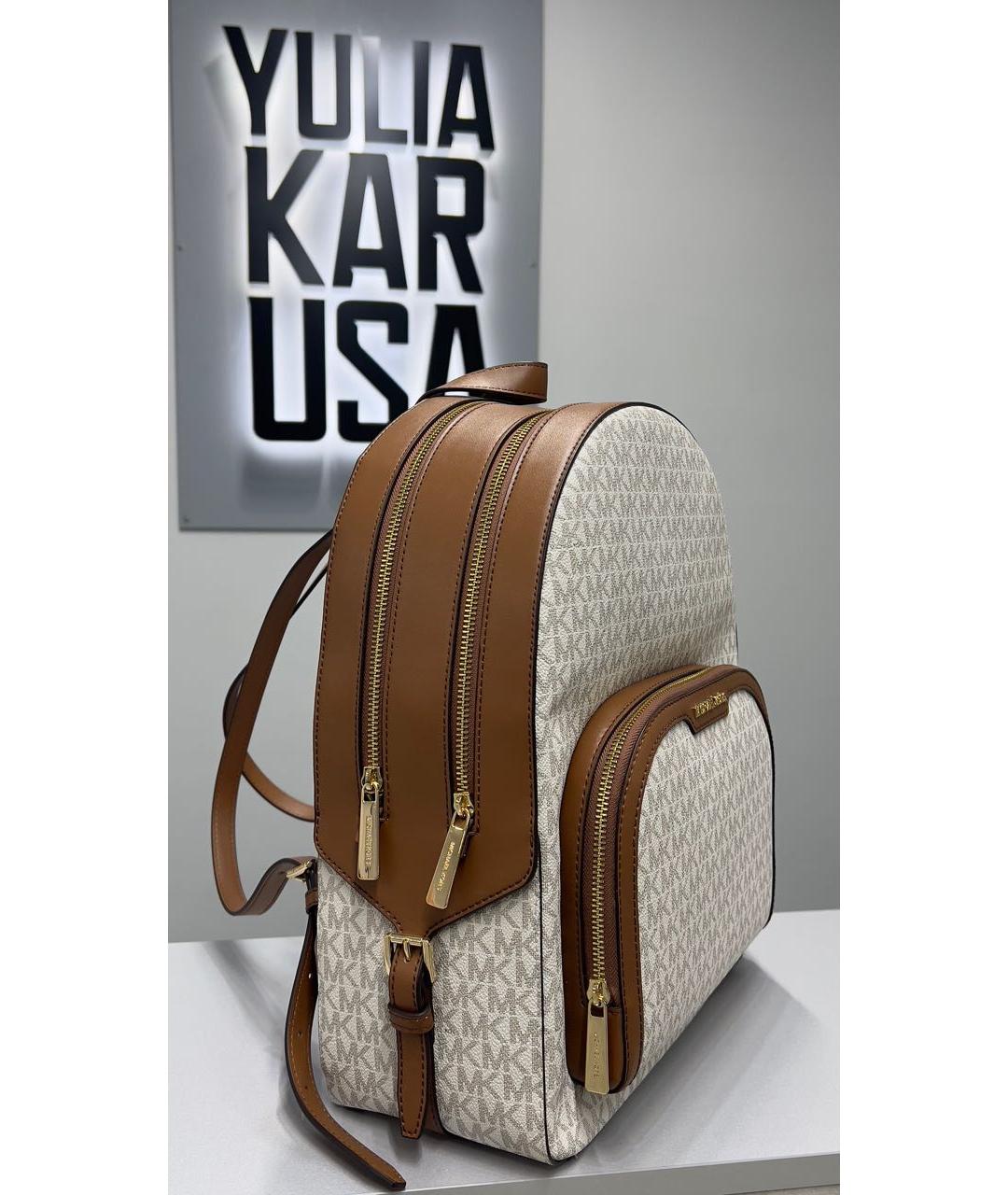 MICHAEL KORS Бежевый кожаный рюкзак, фото 2