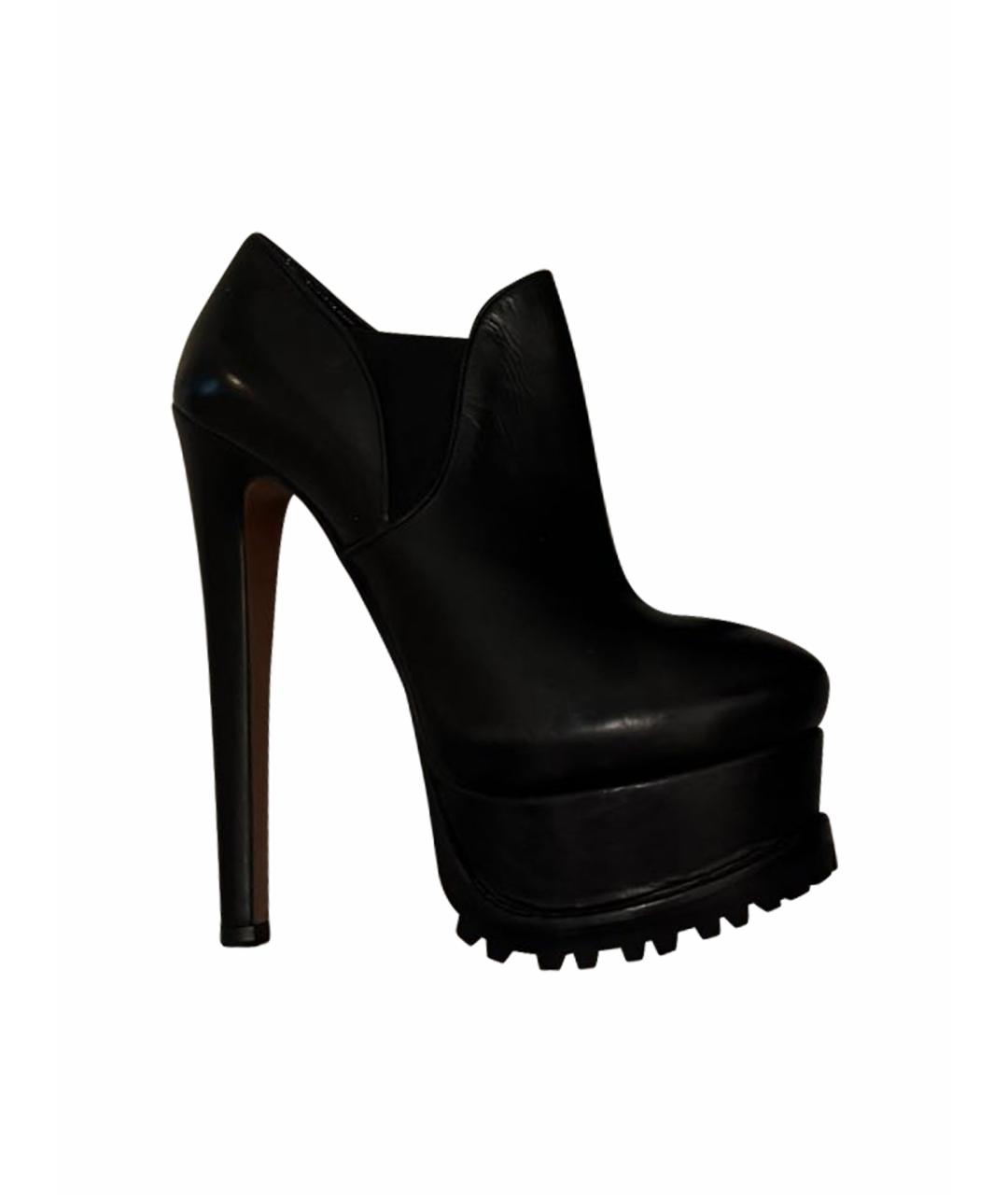 ALAIA Черные кожаные ботильоны, фото 1