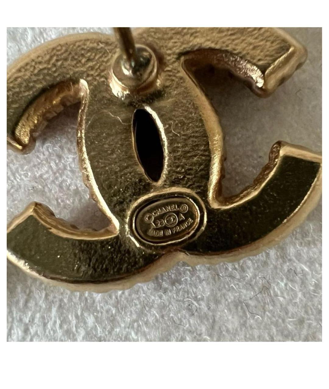 CHANEL Бордовые металлические серьги, фото 3