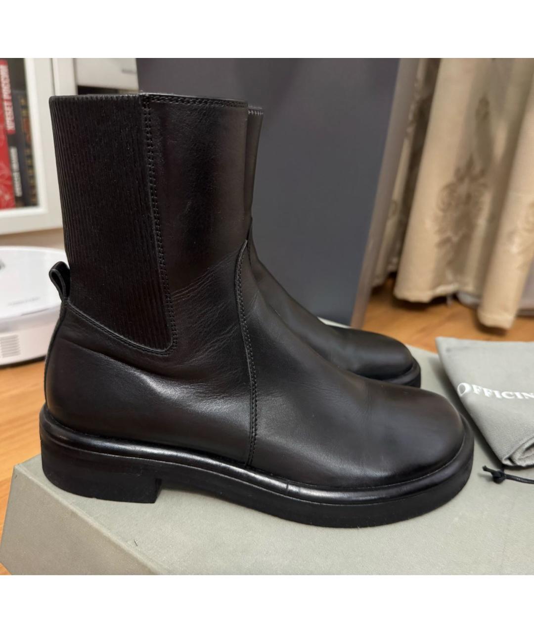 OFFICINE CREATIVE Черные кожаные ботинки, фото 5