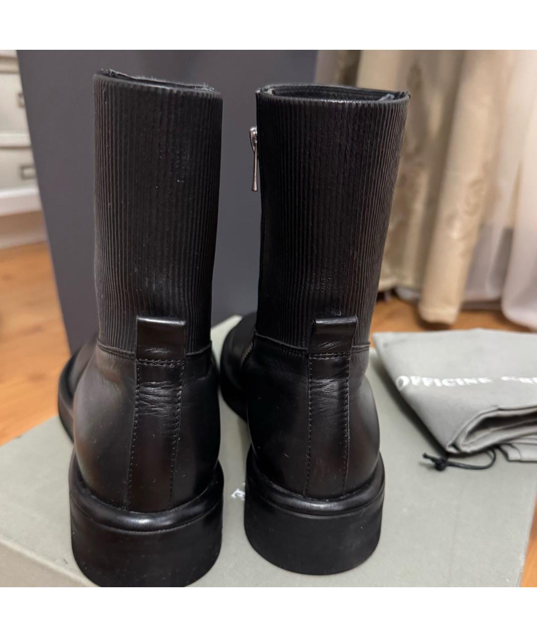 OFFICINE CREATIVE Черные кожаные ботинки, фото 4