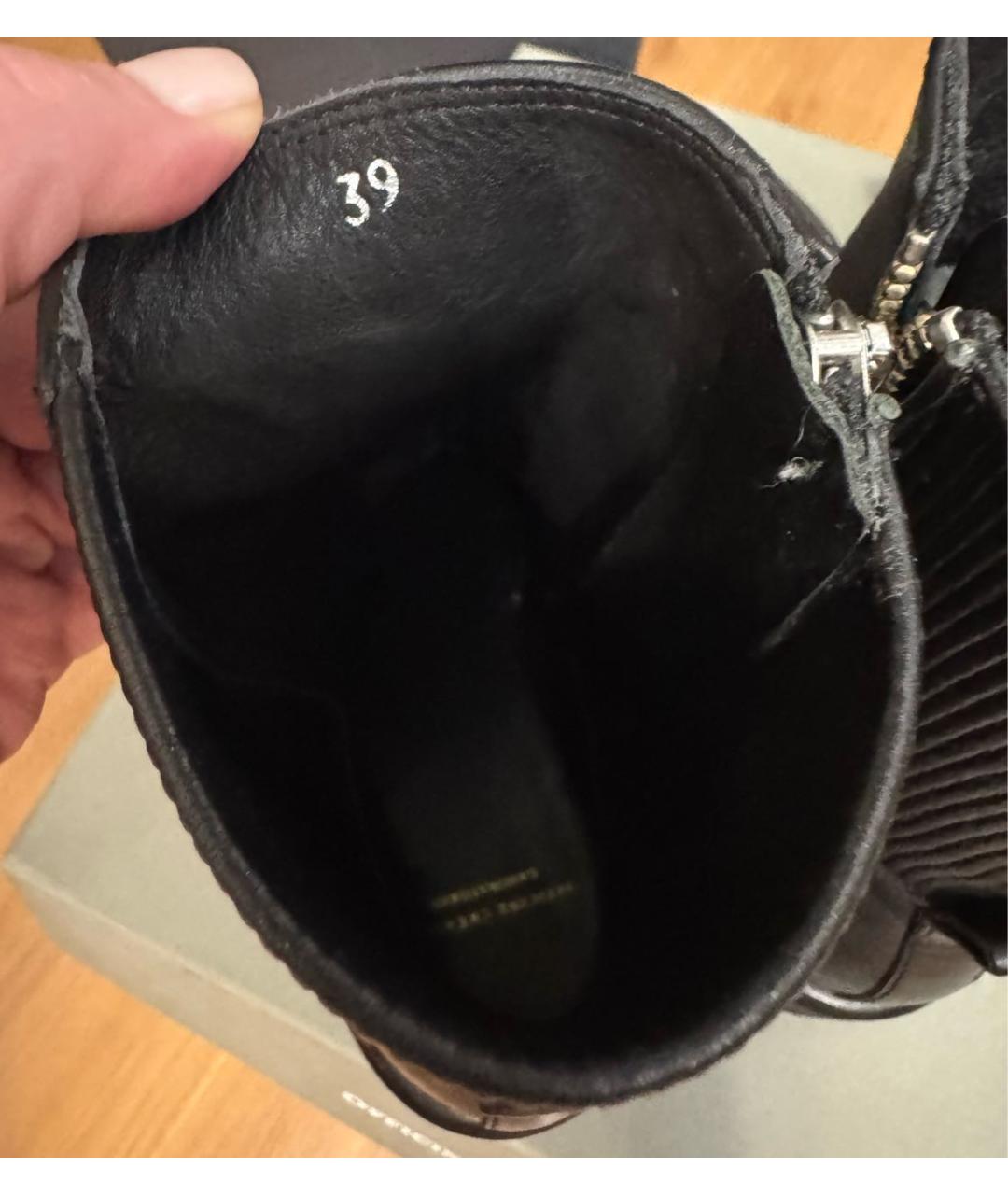 OFFICINE CREATIVE Черные кожаные ботинки, фото 3