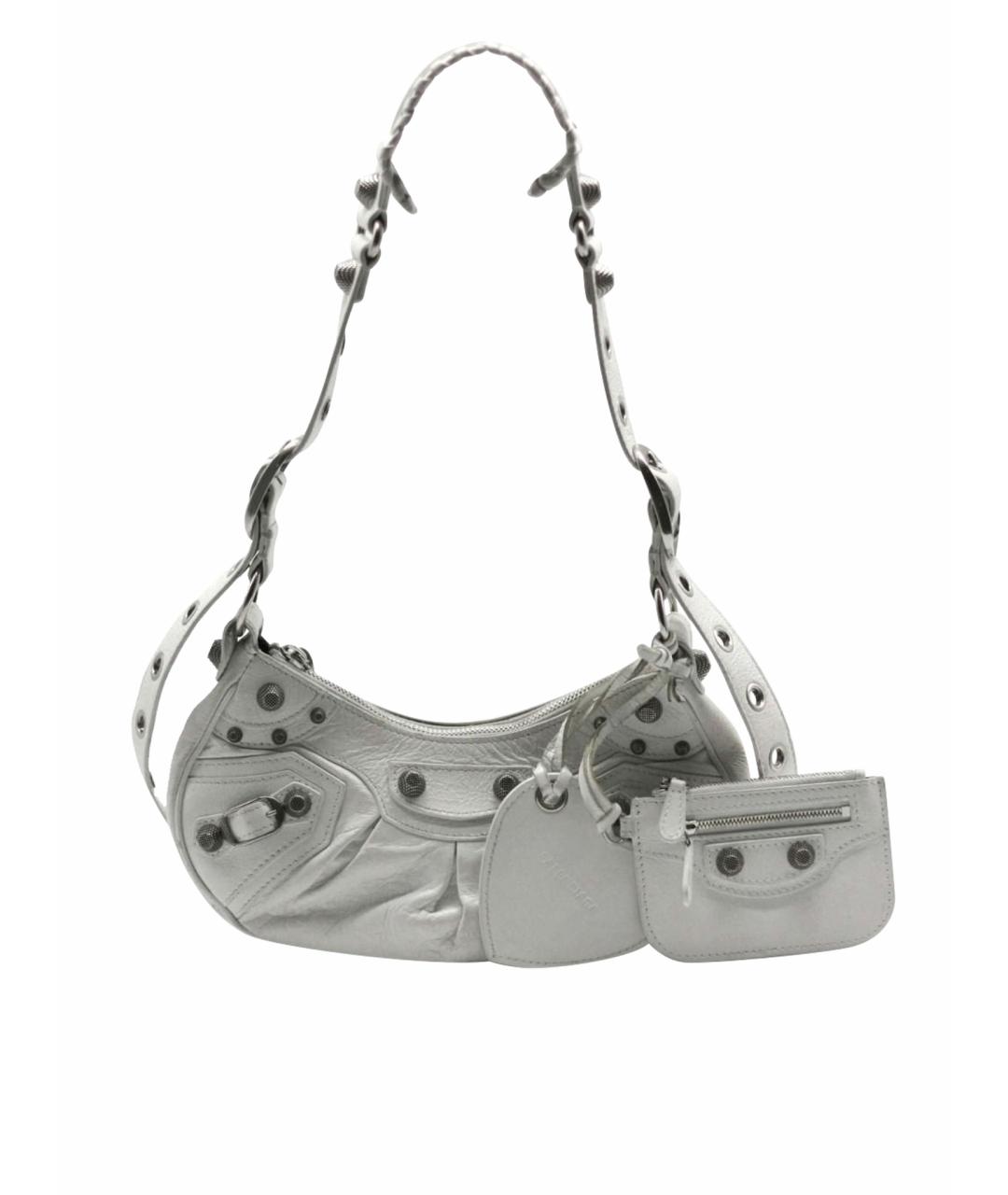 BALENCIAGA Белая кожаная сумка через плечо, фото 1