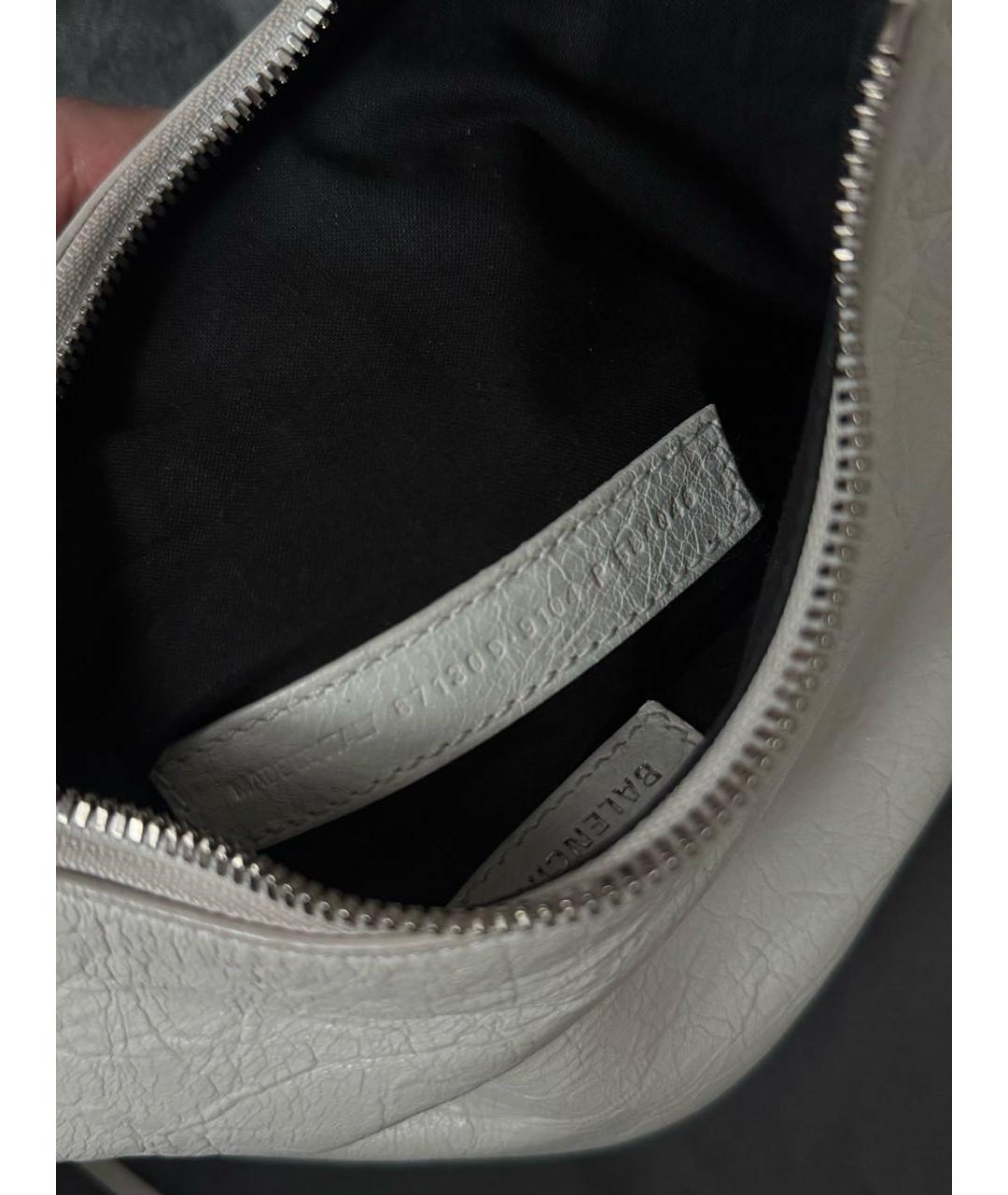 BALENCIAGA Белая кожаная сумка через плечо, фото 5