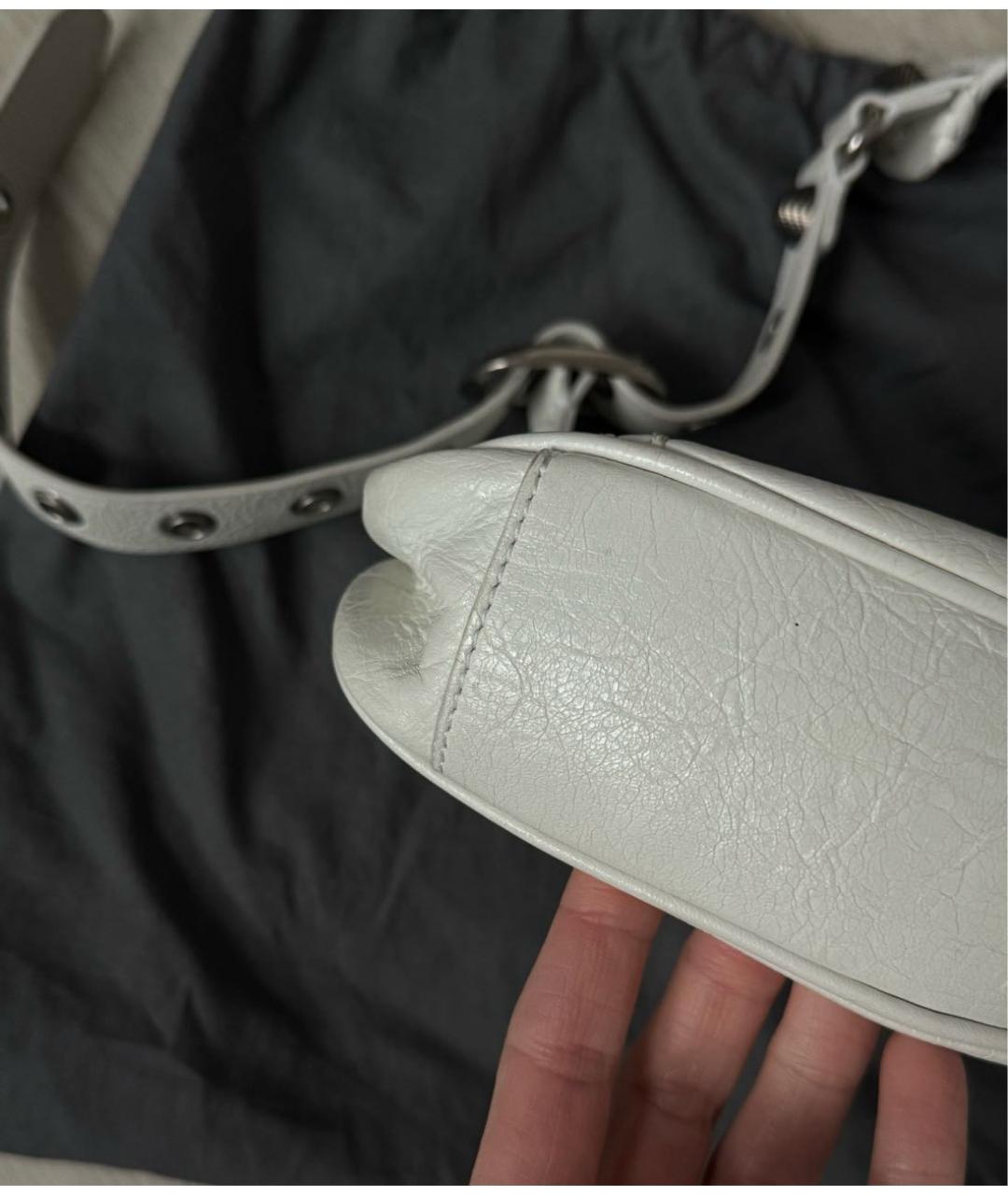 BALENCIAGA Белая кожаная сумка через плечо, фото 7