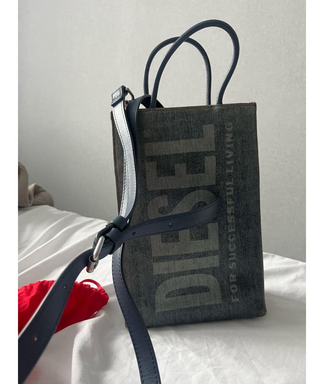 DIESEL Синяя сумка через плечо из искусственной кожи, фото 5