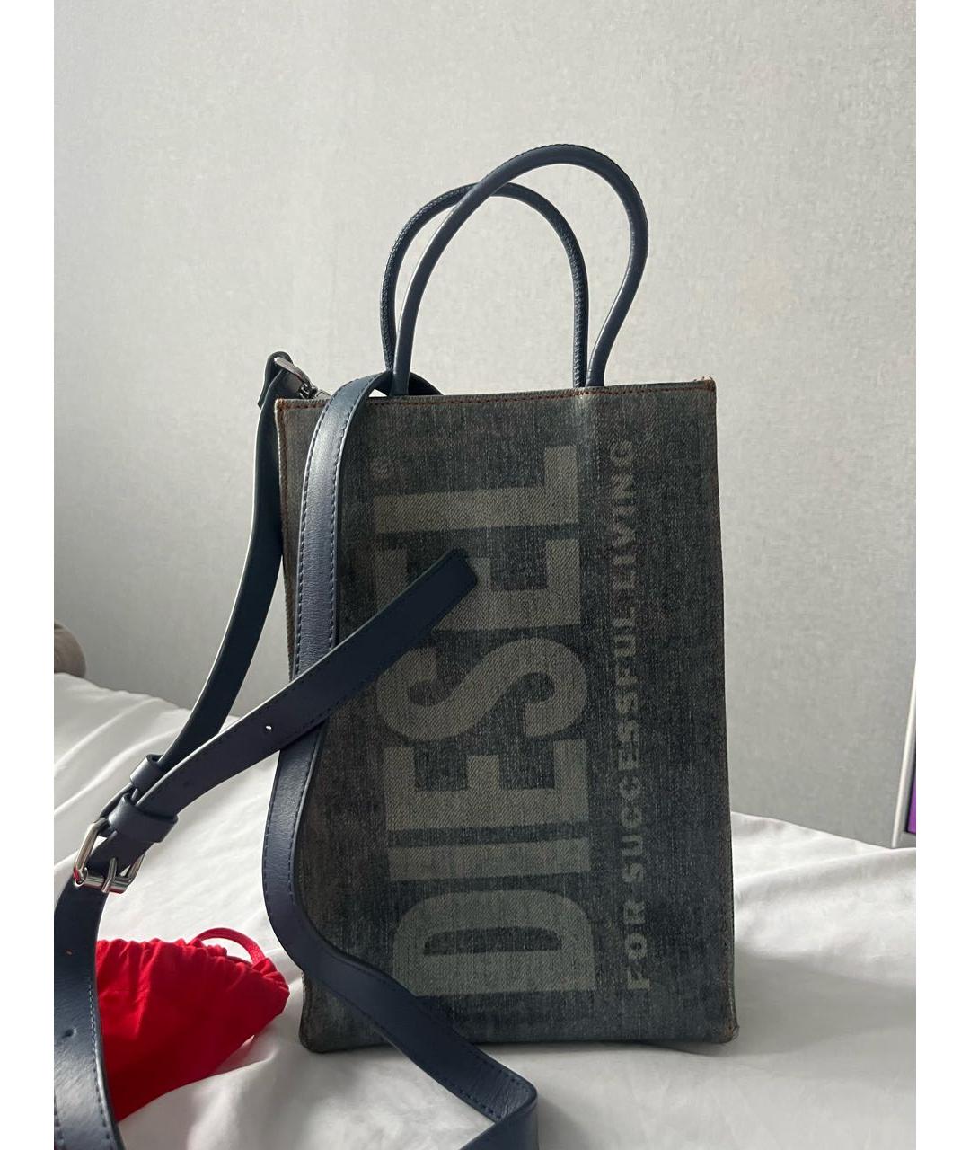 DIESEL Синяя сумка через плечо из искусственной кожи, фото 6