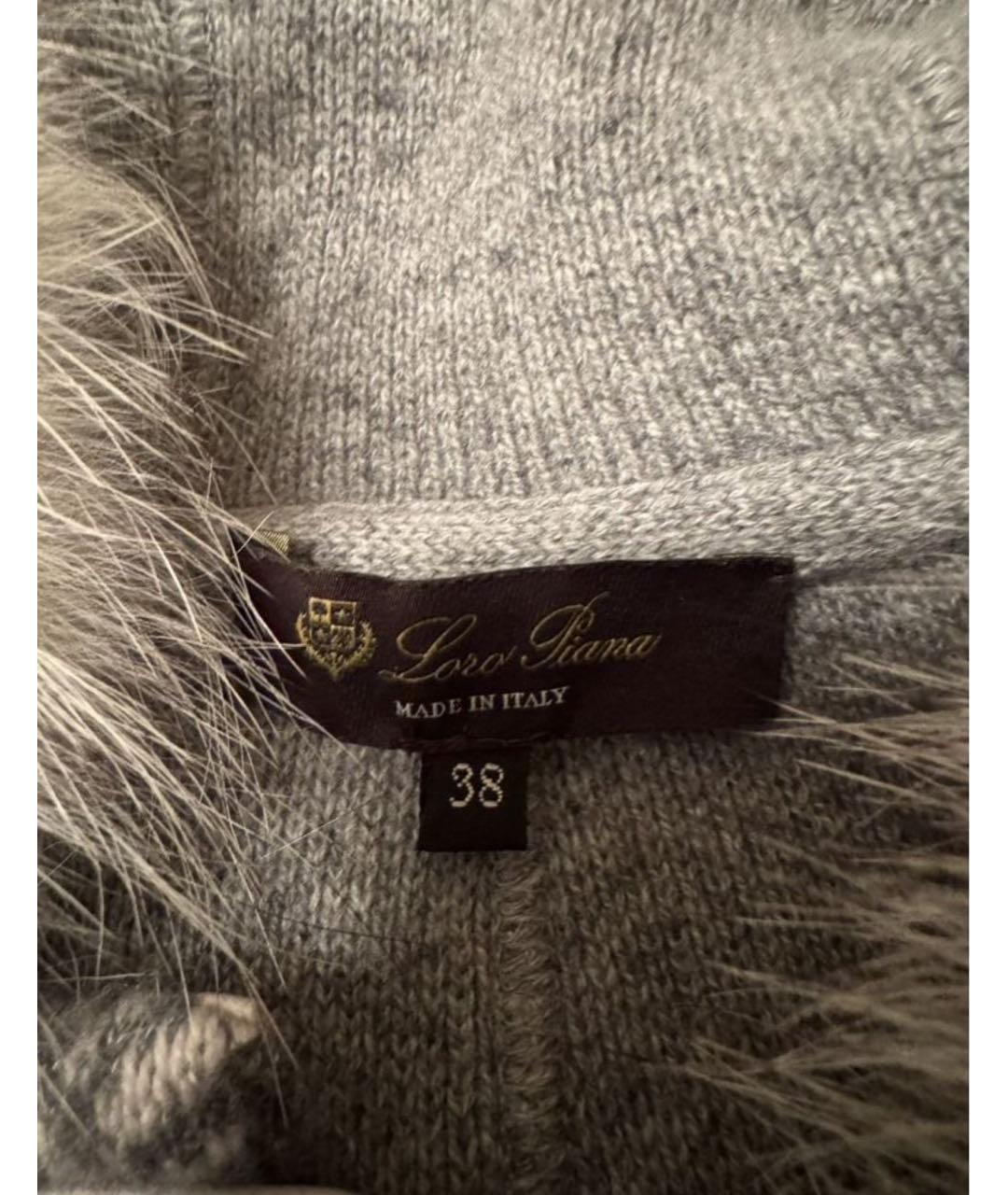 LORO PIANA Серое кашемировое пальто, фото 5