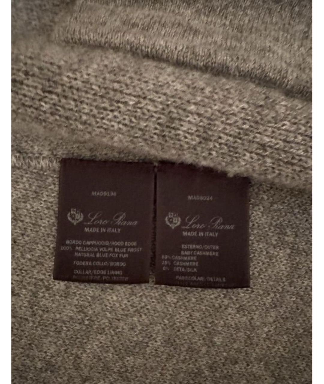 LORO PIANA Серое кашемировое пальто, фото 6