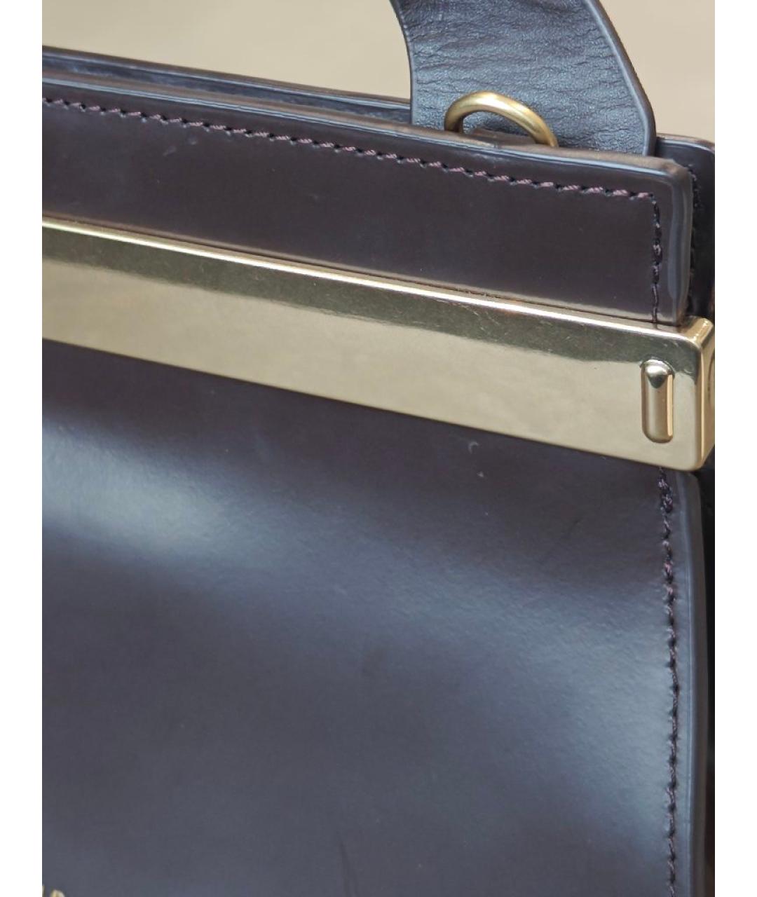 KARL LAGERFELD Бордовая кожаная сумка с короткими ручками, фото 6