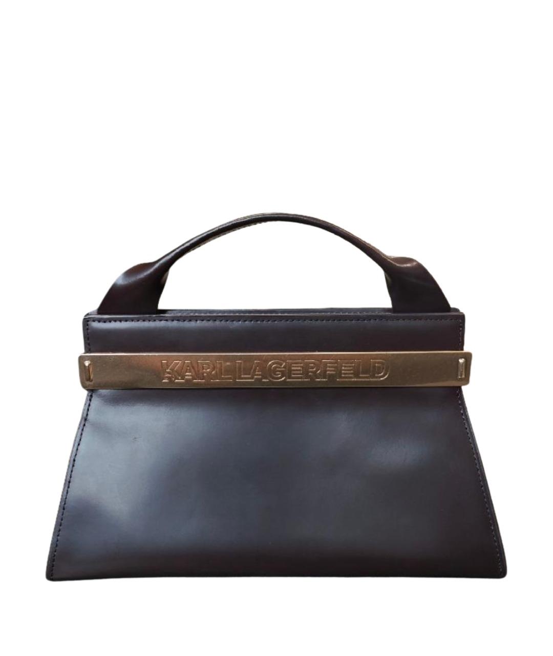 KARL LAGERFELD Бордовая кожаная сумка с короткими ручками, фото 1