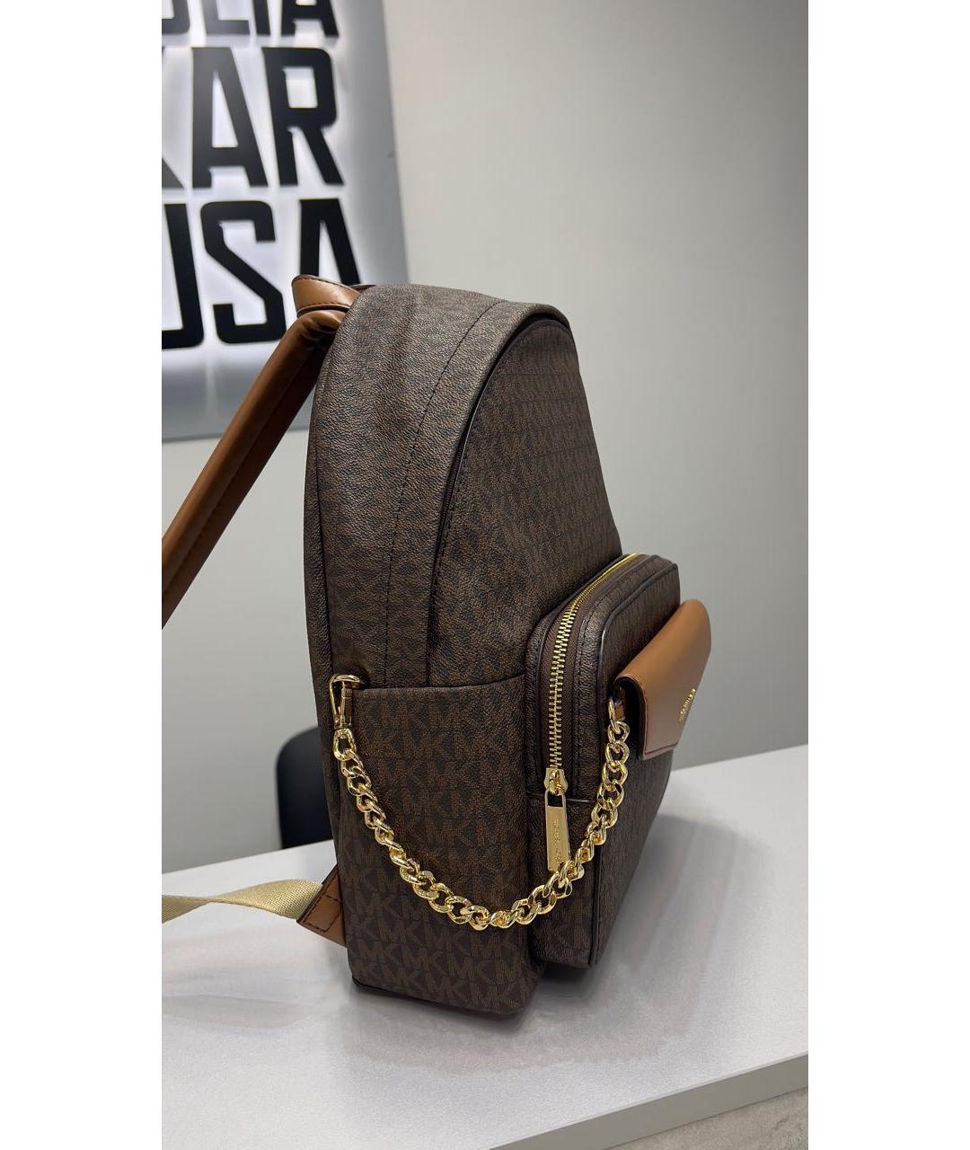 MICHAEL KORS Коричневый кожаный рюкзак, фото 2