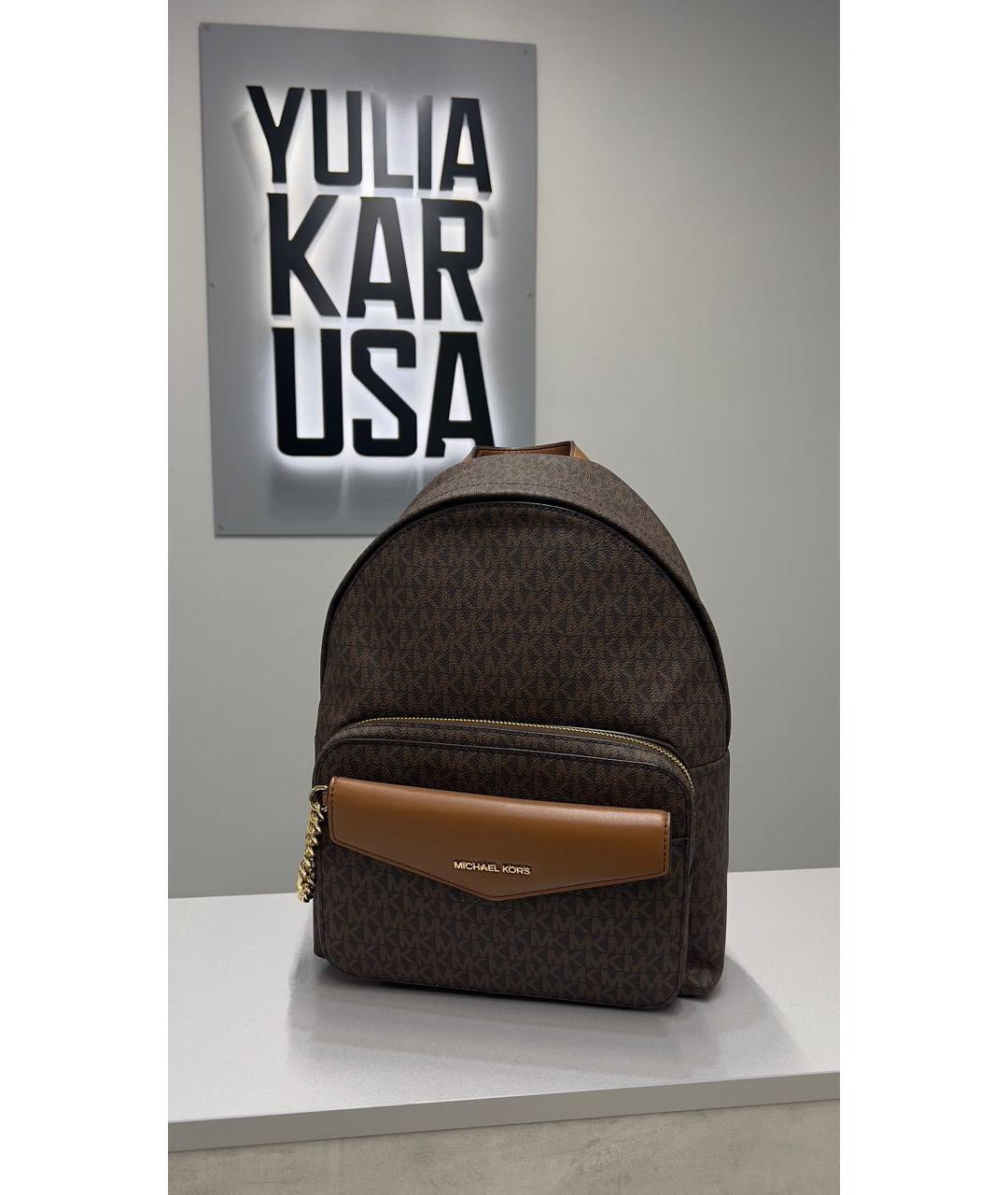 MICHAEL KORS Коричневый кожаный рюкзак, фото 6