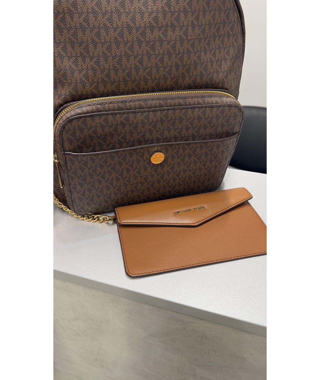 MICHAEL KORS Коричневый кожаный рюкзак, фото 5