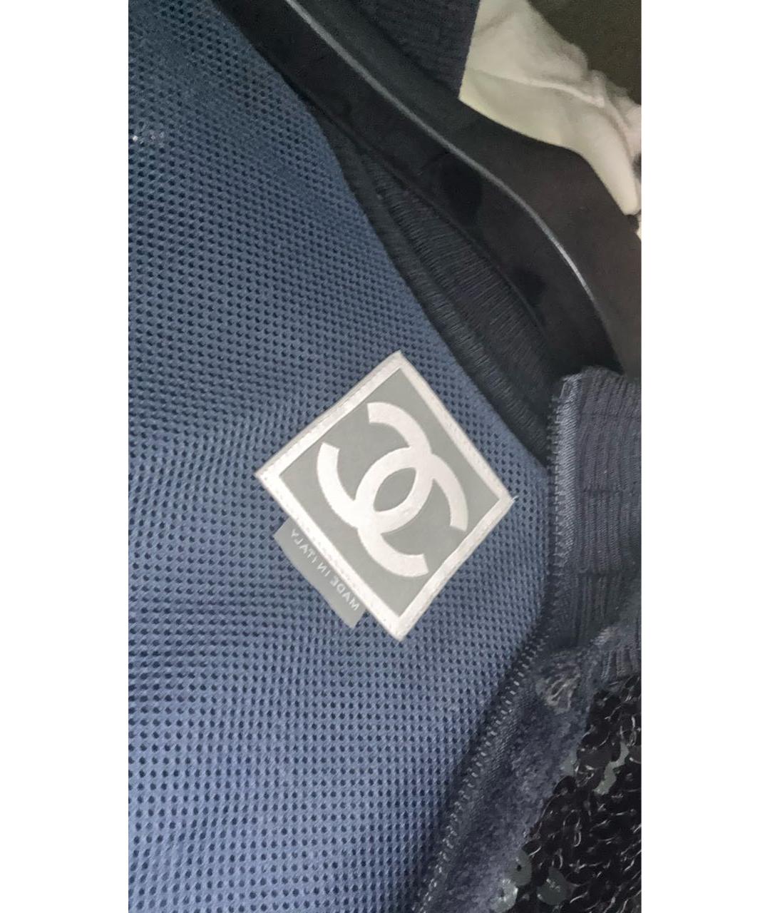 CHANEL Темно-синяя полиамидовая куртка, фото 2